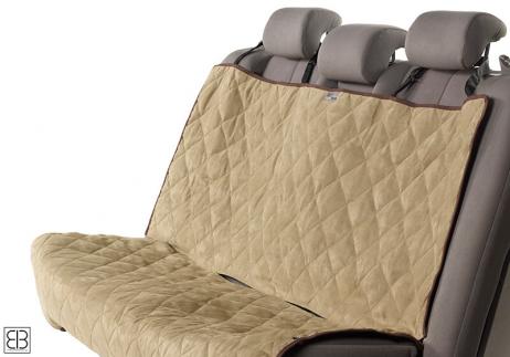 EB Animal Basics velvet rear seat cover, Stone and Espresso